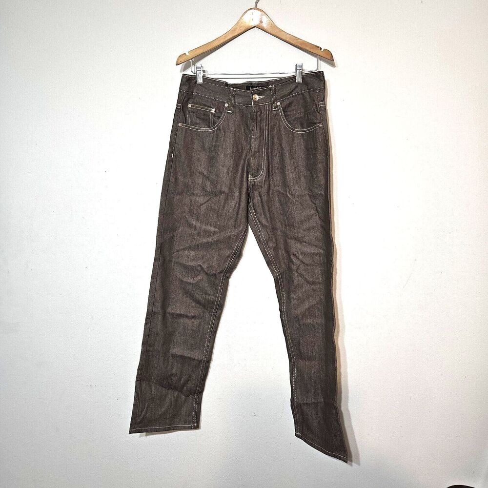 Access Jeans Men Size 32x32 Brown Straight Leg Mid Rise Cotton Blend